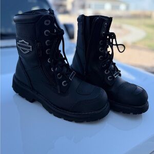 Harley Davidson Tactical Lace-Up Boots with Side Zipper